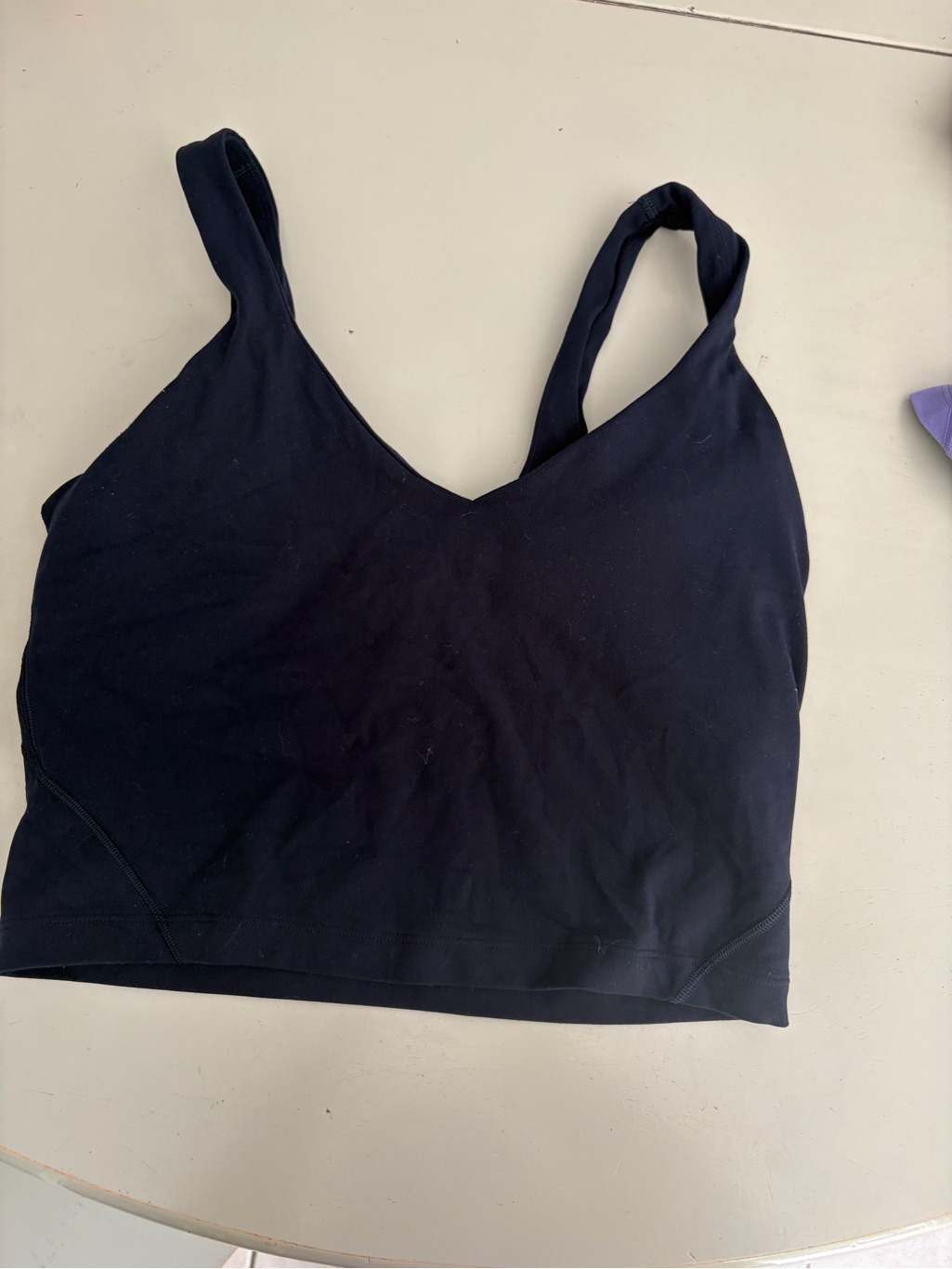 Lululemon Athletica Navy Alighn V-Neck Seamless Crop Top